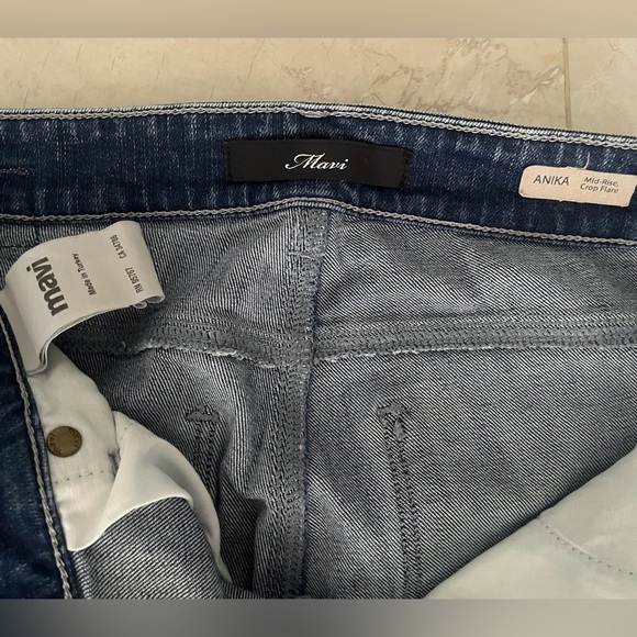 Mavi Woman’s Jeans Size 26/27 Dark Blue Color Denim Anika High Rise Crop Flare - Picture 2 of 6